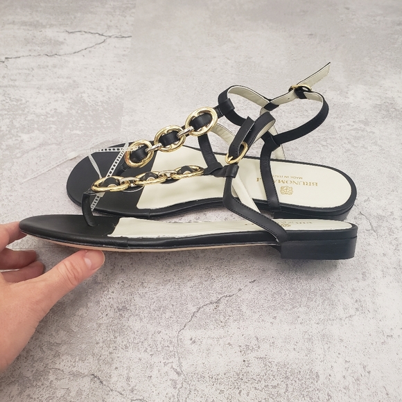 BRUNO MAGLI Marina Leather Embellished Thong Sandal - Black, 40 - Picture 6 of 7